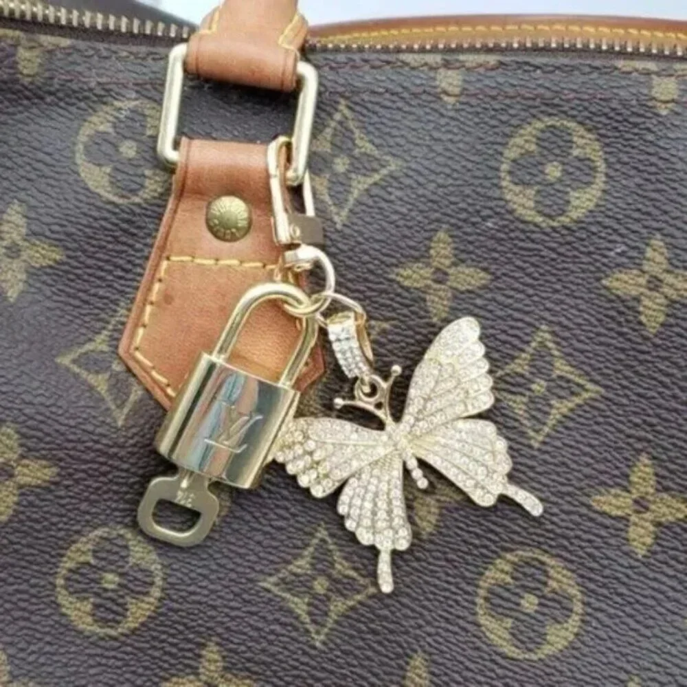 Louis Vuitton Gold Lock 🔒 Authentic LV Key + Unbranded Butterfly Bag Charm